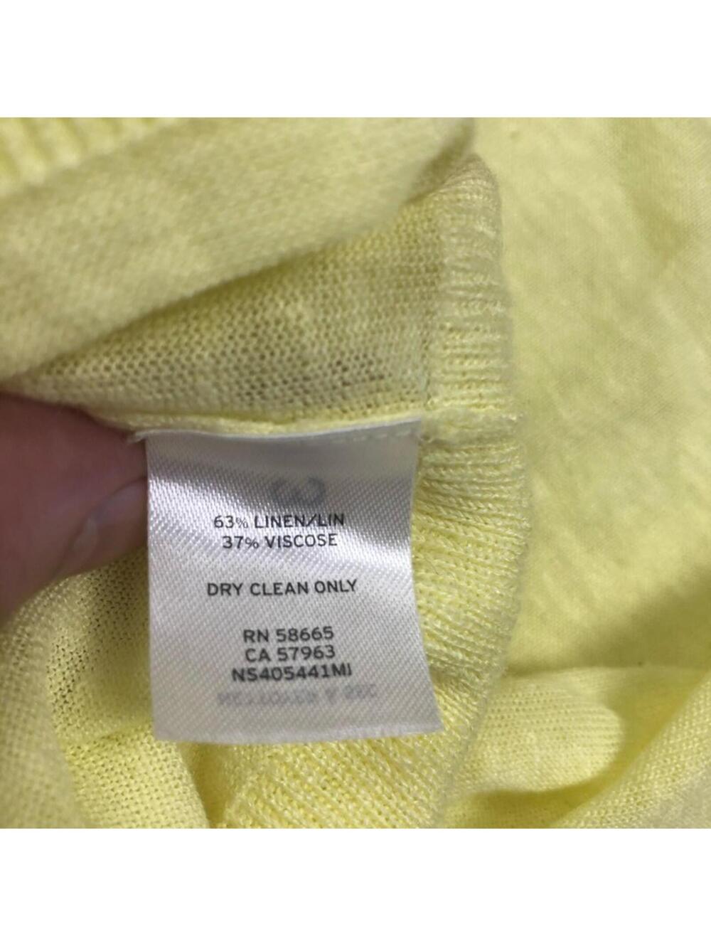 3300 Nordstrom Signature Womens Pullover Sweater Yellow Long Sleeve Crew L - Picture 4 of 4